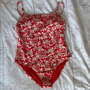 Floral Red One Piece Swimsuit